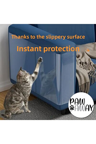 PAWAWAY قطعة لاصقة شفافة للقطط مقاس 69x100 سم. واقي أثاث الأريكة