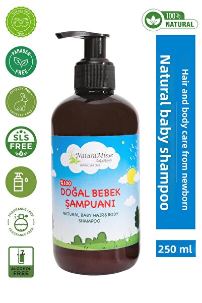 NaturaMisse Natural Baby Shampoo Hair Body Shampoo Paraben-Free Sulfate-Free ...