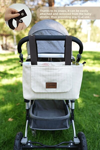 mordesign Waterproof Gingham Series Stroller Organizer Bag for Mother and Baby - Shoulder Smart Care Bag