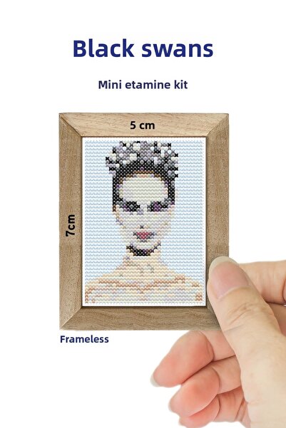 Duxud Black Swan (black Swan) Dmc Muline Frameless Miniature Etamine Kit 10x10cm