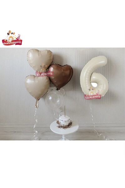 Bkmc Set de baloane cu 6 culori retro, crem, nuanțe de cafea