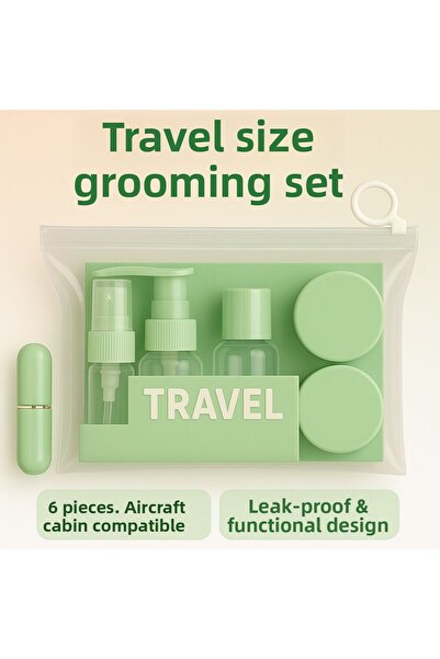 BRE HOME مجموعة مستحضرات تجميل وعناية للسفر مكونة من 6 قطع، متوافقة مع مقصورة...