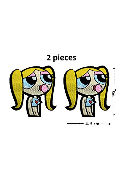Megas Etiket Adhesive with Iron Power Puff Girls "Bubbles" Woven Rigging Patch