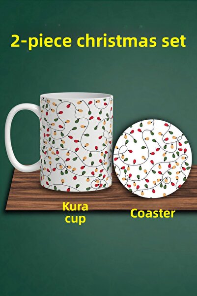 HobiShop Christmas Themed Mug and Coaster Set