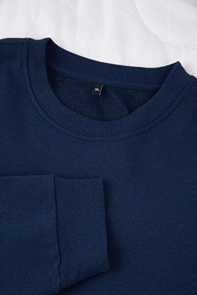 Trendyol Collection Σετ αθλητικής φόρμας Navy Blue Regular/Normal Cut Basic Open Leg Plus Size TMNAW26TS00001