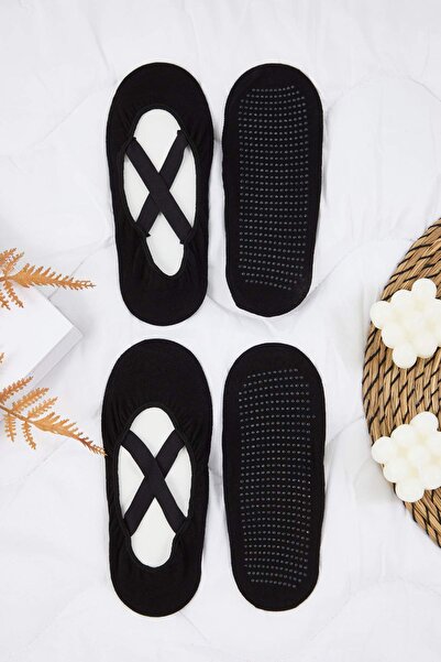 Trendyol Collection Black 2-Pack Cotton Non-Slip Yoga/Pilates Knitted Socks Thmaw26Co00018