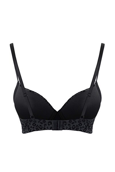Trendyol Collection Black Single Micro Underwire Leopard Fixed Cap T-Shirt Bra Bra Thmaw26Su00011