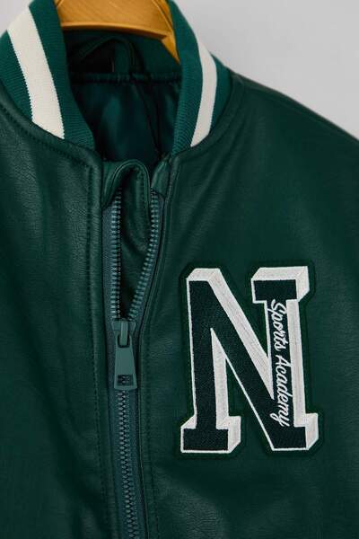 TRENDYOLKIDS Dark Green Regular Bomber Regular Unisex Children's Coat Tkdaw26Mo00000