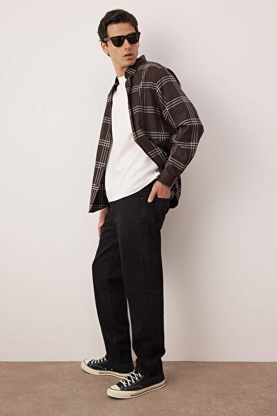 Trendyol Collection Μαύρο Smoke Relax Fit Boyfriend Jeans Τζιν παντελόνι TMNAW23JE00076