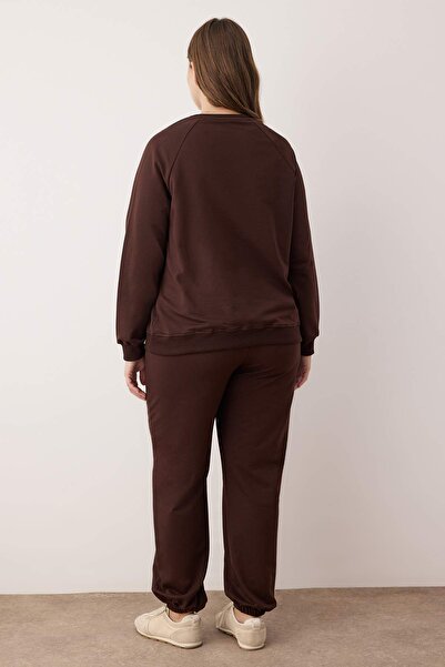 Trendyol Curve Καφέ 3-συσκευασία μπλουζάκια Φούτερ Φούτερ Σετ TBBAW26TS00010