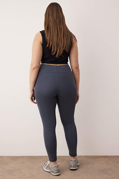 Trendyol Curve Gray Recovery Full Length Knitted Large Size Sports Leggings Tbbaw26Ay00000