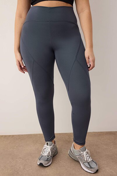 Trendyol Curve Gray Recovery Full Length Knitted Large Size Sports Leggings Tbbaw26Ay00000