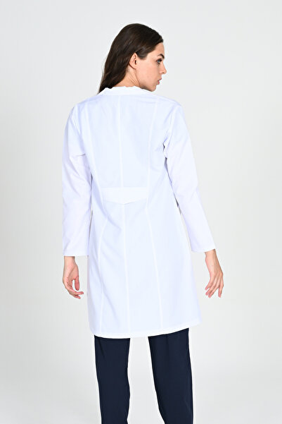 HEMİ Apron Women Long Shirt Collar Doctor Nurse Teacher Apron White