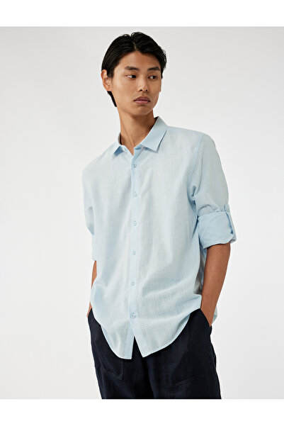 Koton Бавовняний рукав з довгим рукавом Regular Fit Детальний класичний гомлек