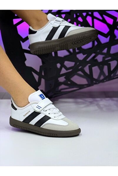 homiro Pantofi sport impermeabili cu șireturi cu velcro pentru copii - alb negru