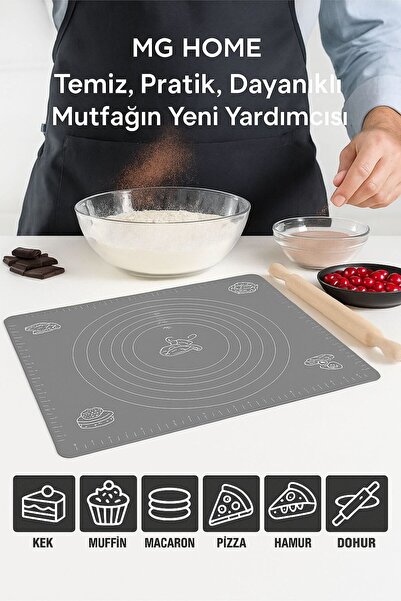 MG HOME قطعة واحدة من حصيرة فرد العجين السيليكونية بألوان متنوعة، حجم كبير 45...