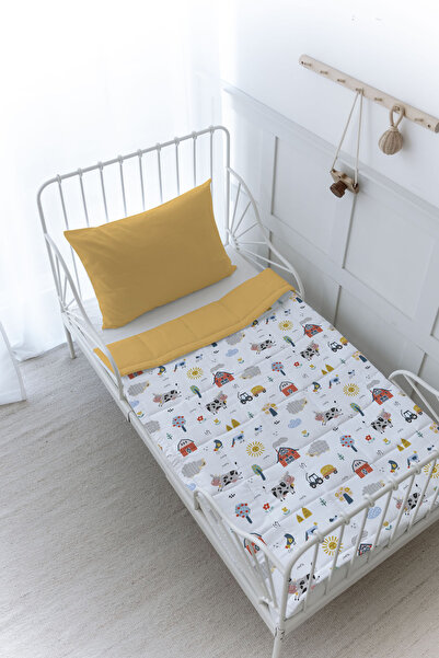 Tuğba Kuğu Organik Baskılı Montessori (100x200 Cm) Yorgan Seti - Iconic Seris...