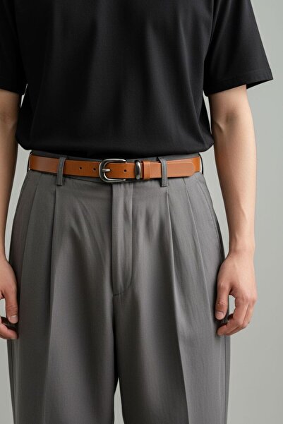 Gesa Ανδρική ζώνη 100% γνήσιο δέρμα μαύρη πόρπη νικελίου λεπτή μαύρη ζώνη 2,5 cm