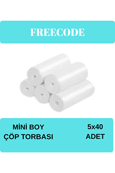 Freecode Standart Mini Çöp Torbası/poşeti (40ADET 40 X 47CM 10LLT BEYAZ 5 RULO)