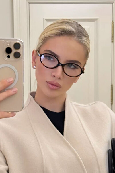 MACERATİ Oval Black Framed Blue Block Blue Light Filter Glasses