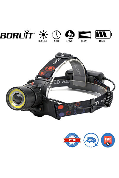 Choice مع بطارية BORUiT V27 800LM مصباح أمامي LED قابل للتكبير والتصغير Micro...