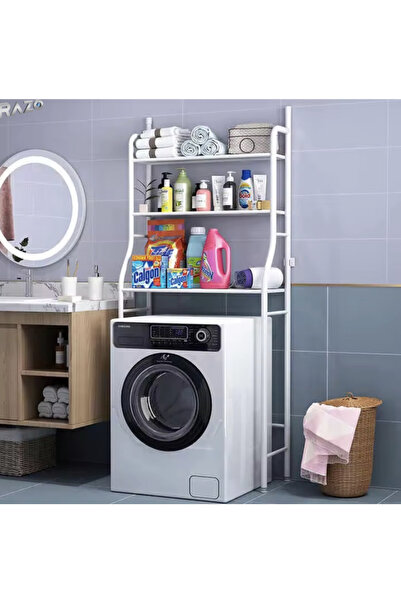 Sultan Metal Washing Machine Shelf with 3 Shelves, SULTAN@ Multifunctional for Bathroom, White