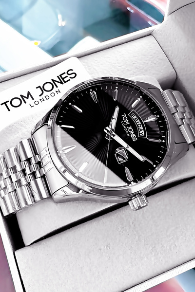 Tom Jones Original Men's Wristwatch 3 Atm Water Resistant Silver Color Steel ...