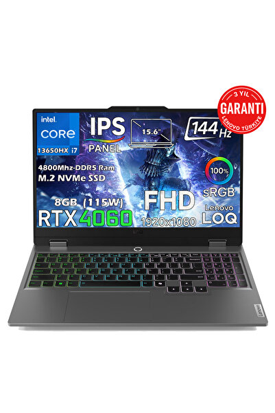 LENOVO LOQ 15IRX9 Intel Core İ7 13650HX 32GB 1TB SSD RTX 4060 115W 15.6" 144H...
