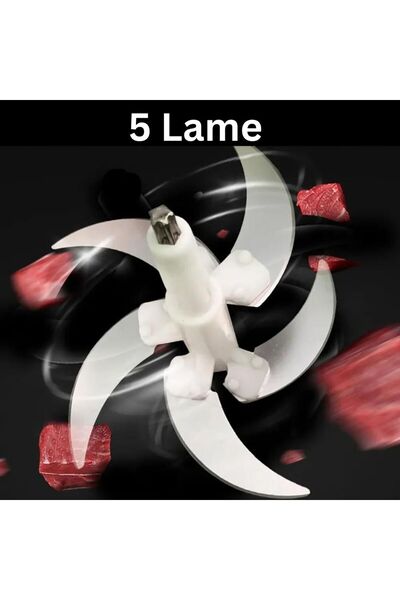 OEM Ταχύτατος Επαγγελματικός Ηλεκτρικός Κόφτης - Μπολ από Ανοξείδωτο Ατσάλι 5L, Ισχύς 1000W, 5 Λεπίδες, Κρέας και Λαχανικά