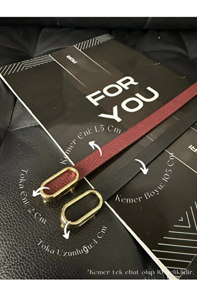 Fiori 2’li Ithal Oval Gold Tokalı Ince Kemer, Pantolon Kemeri, Gömlek Kemeri,...