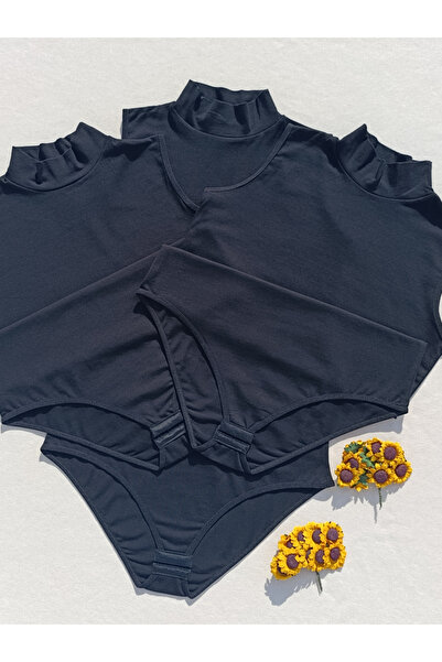 siyalife Γυναικείο φορμάκι 3 τεμαχίων με μαύρο κολάρο και κουμπώματα