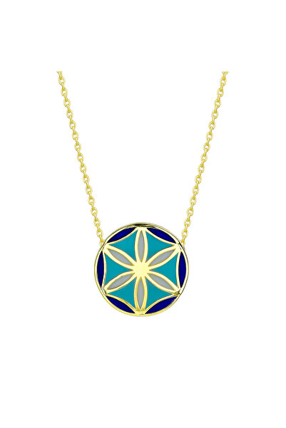 Ariş Yaşam Çiçeği Altın Mineli Kolye