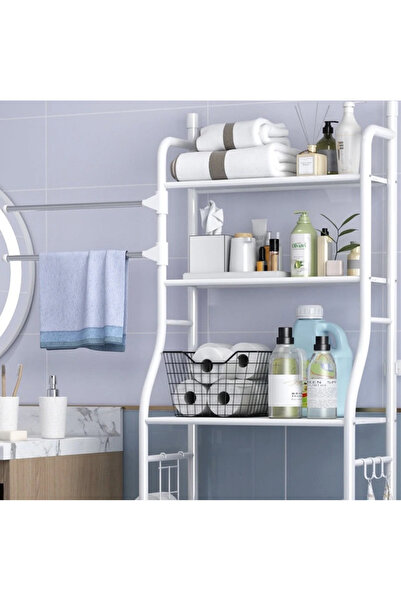 Sultan Metal Washing Machine Shelf with 3 Shelves, SULTAN@ Multifunctional for Bathroom, White