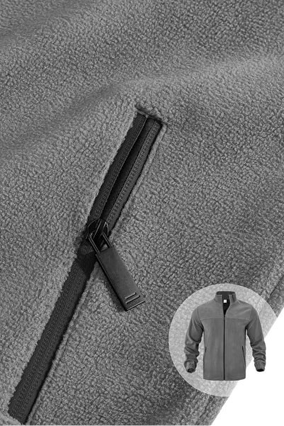 GENIUS STORE Erkek Polar Bato Yaka Tam Fermuarlı Cepli Polar BATO-POLAR