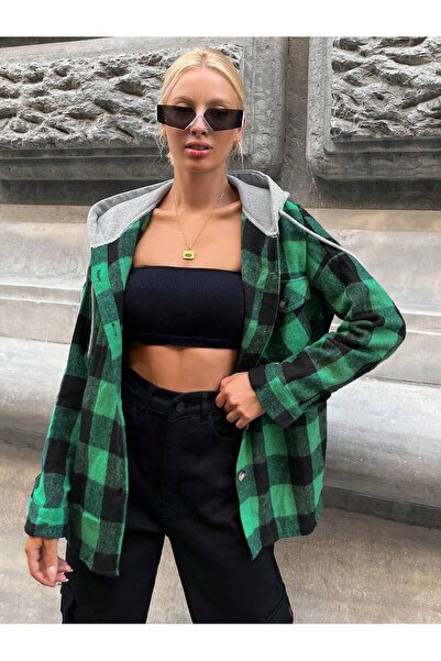 MAMAYAGA Cămașă cu glugă cu glugă, cu model, colorată, pentru femei