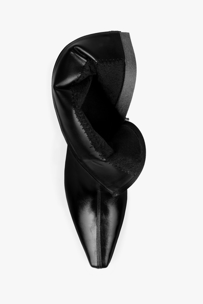 Shoeberry Kadın Lulu Siyah Parlak Cilt Kısa Topuklu Bot