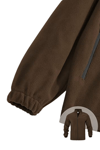 GENIUS STORE Fleece pentru bărbați Bato cu guler și buzunar cu fermoar complet Fleece BATO-POLAR