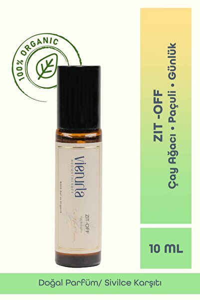 Vienurla %100 Organik Çay Ağacı Günlük Paçuli Doğal Parfüm Karşıtı Zit-off Roll-on 10 ml