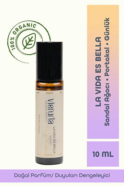 Vienurla %100 Organik Sandal Ağacı Günlük Portakal Doğal Parfüm Dengeleyici La Vida Es Bella Roll-on 10 ml