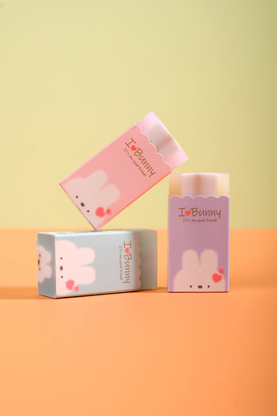 Gereklibunlar I Love Bunny Tavşan Silgi - Sevimli Pastel Renkli Kawaii Şeffaf...