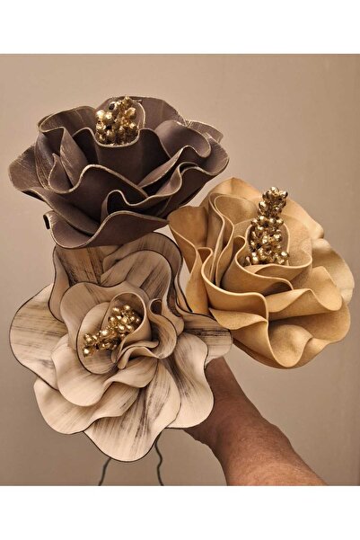 kutmen Lateks El Yapımı Vazo Çiçeği 3 Adet (YAPAY ÇİÇEK)