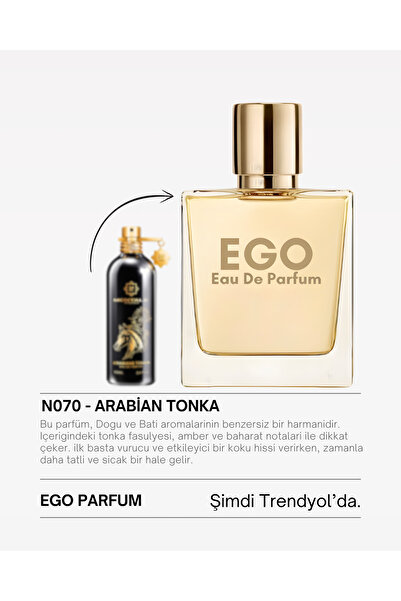 homeartplus N070 - Ego Niş serisi 50 ml ( Arabians Tonka ) baharatlı Kadın Parfüm