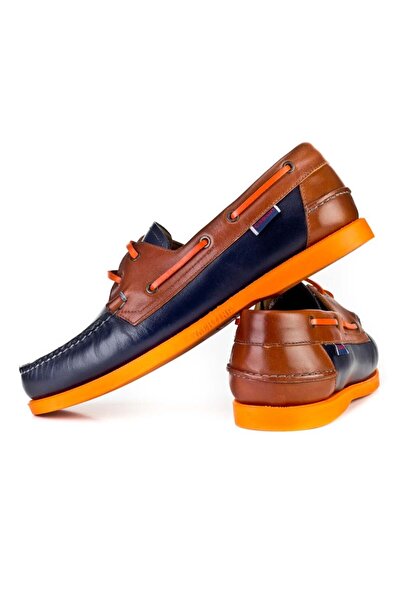 Cabani Genuine Leather Navy Blue Men's Shoes