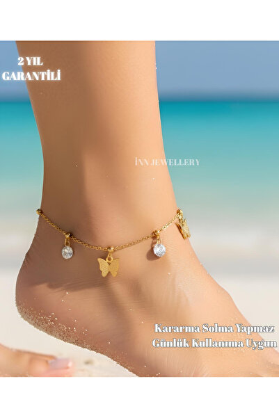 İNN JEWELLERY سوار خلخال من الفولاذ المقاوم للتشويه ومضاد للحساسية - مجسم