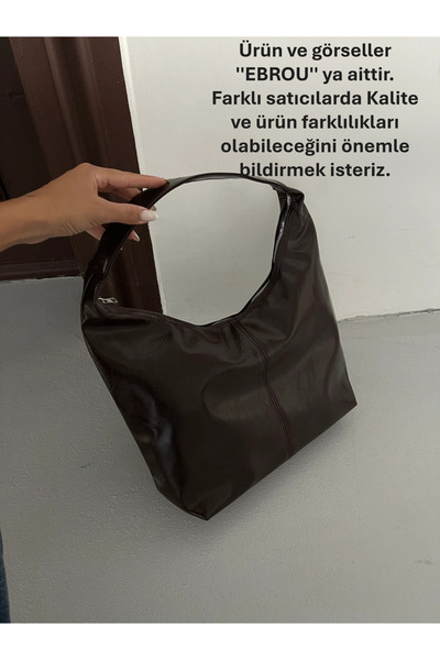 EBROU Kadın Acı Kahve Büyük Boy Omuz ve Tote Çanta - Geniş Hacim