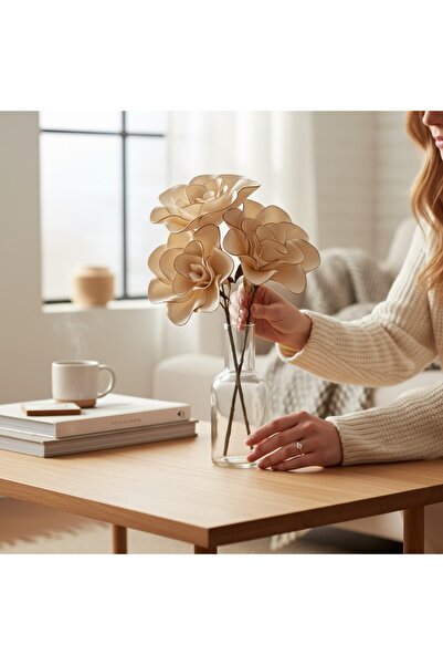 kutmen Dekoratif 3 Lü Lateks Bohça,valiz Süsü Veya Vazo Çiçeği Eva(LATEKS ÇİÇEK)