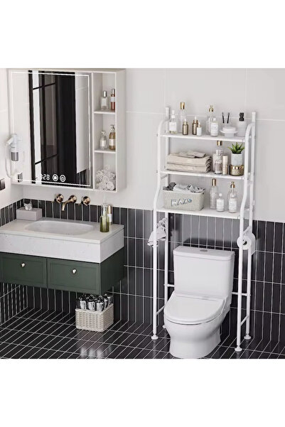 Sultan Bathroom shelf, organizer over the toilet SULTAN, 3 shelves, Resistant and stable, Metal, 45x25x153cm