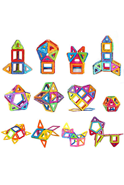 Toyska 3D construction game, magnetic, geometric shapes, 40 pieces