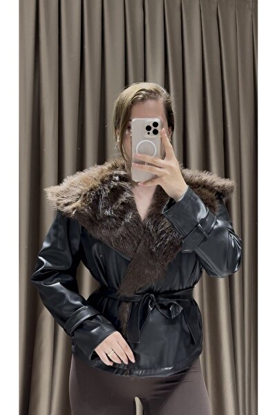 D'RECCY Дамско кожено яке с колан с кожа