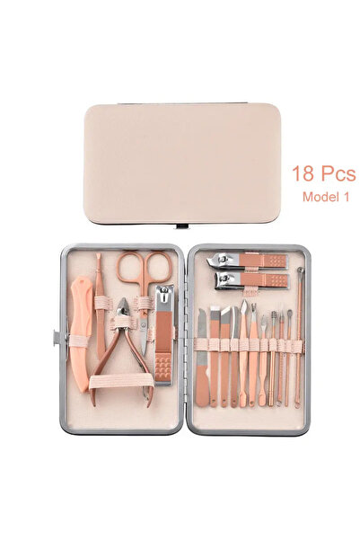ZELOTES Stainless Steel Manicure & Pedicure Set with Bag 18 Pieces
